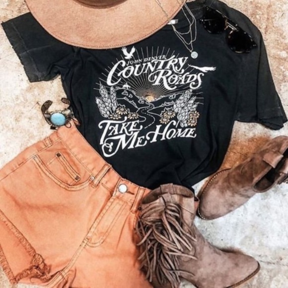 John Denver Country Roads take me home GrAphic tee - Picture 3 of 4
